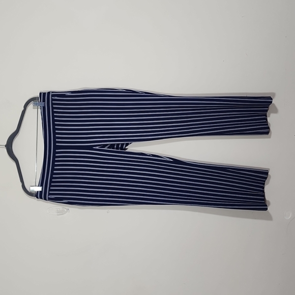 Hugo Boss Tebella Navy Striped Blue Crop Pants Size 10 - Picture 1 of 10